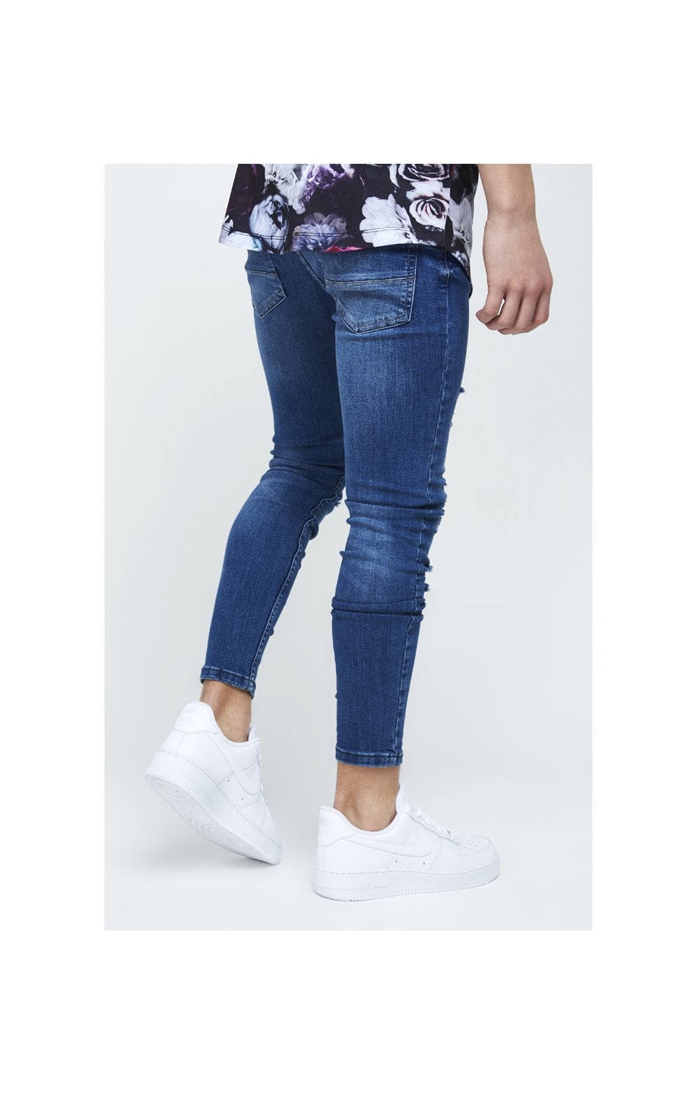 Load image into Gallery viewer, Illusive London Skinny Distressed Denims - Mid-Stone Blue (2)
