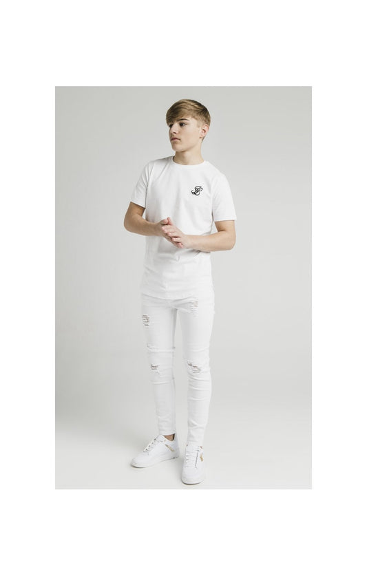 Boys Illusive White Curved Hem T-Shirt