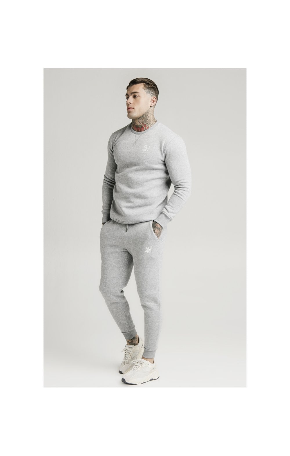 Load image into Gallery viewer, SikSilk Muscle Fit Jogger – Grey Marl (1)