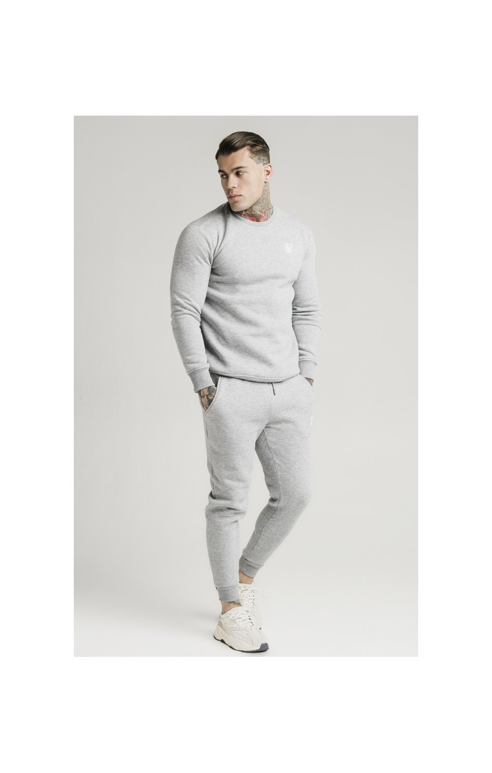 Load image into Gallery viewer, SikSilk Muscle Fit Jogger – Grey Marl (2)