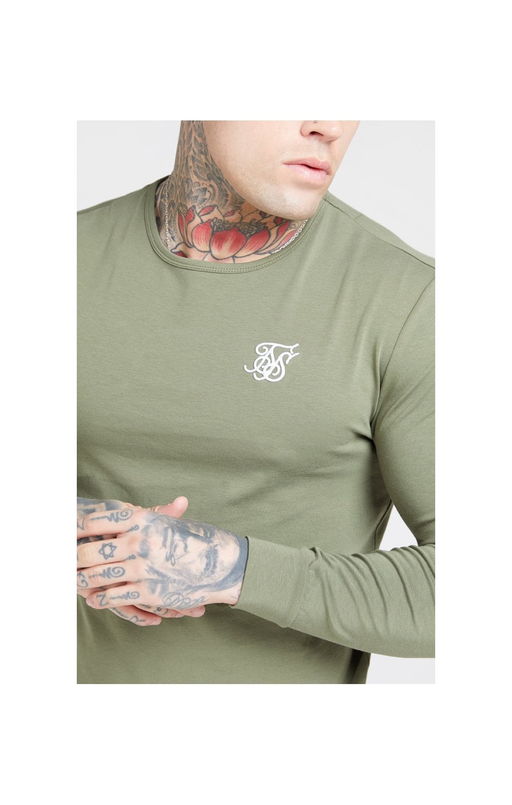 Load image into Gallery viewer, Khaki Essential Long Sleeve Muscle Fit T-Shirt (1)