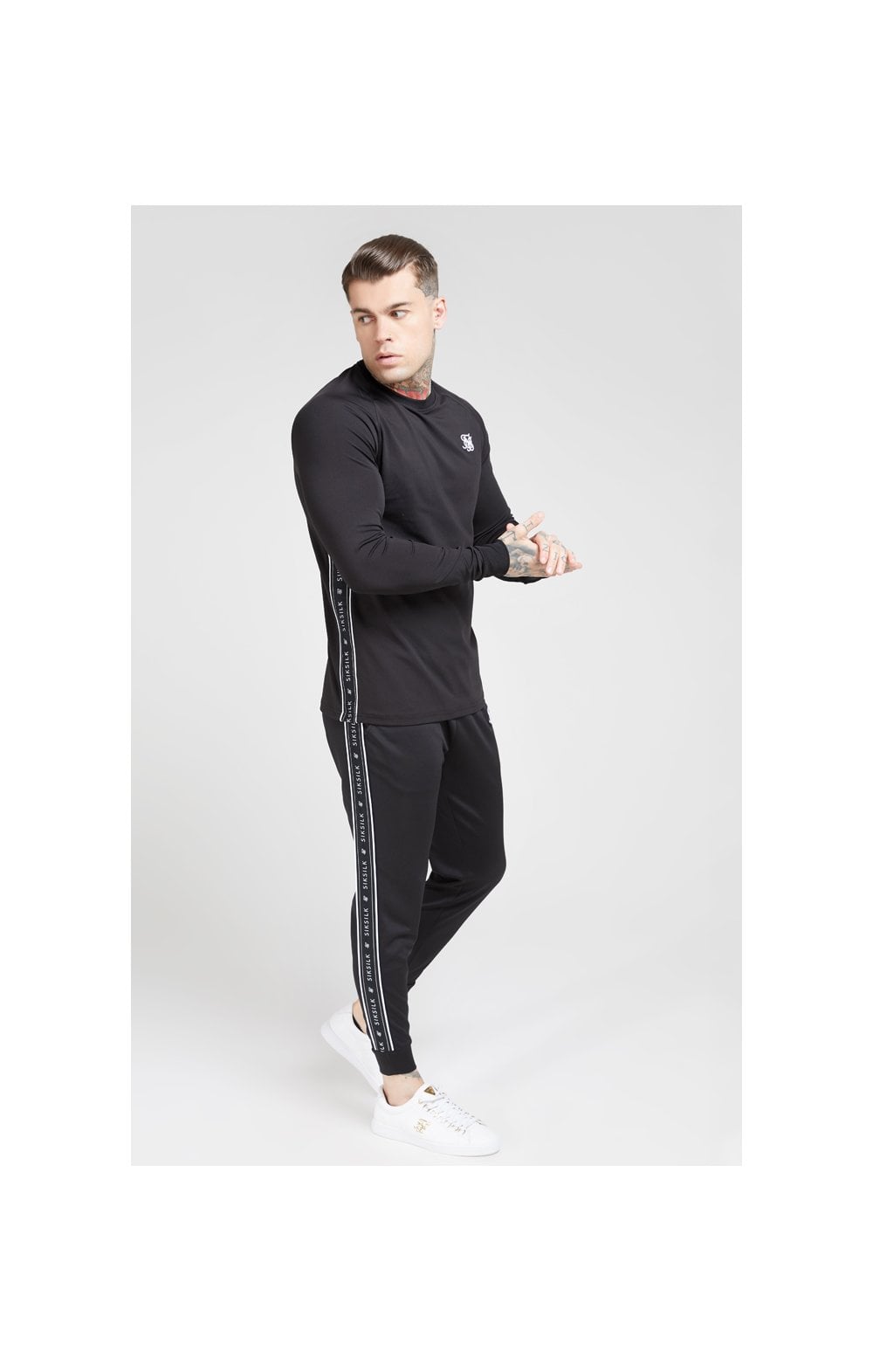 Load image into Gallery viewer, SikSilk L/S Tape Performance Sweater - Black (1)