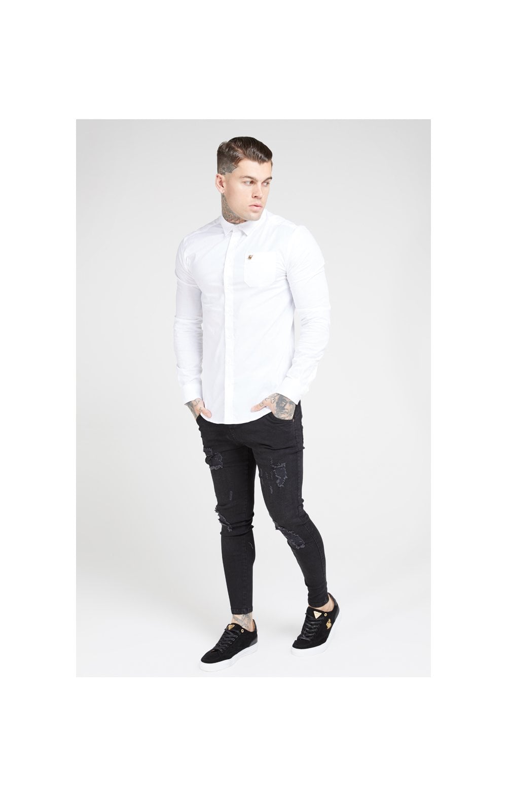 Load image into Gallery viewer, SikSilk L/S Smart Shirt - White (2)