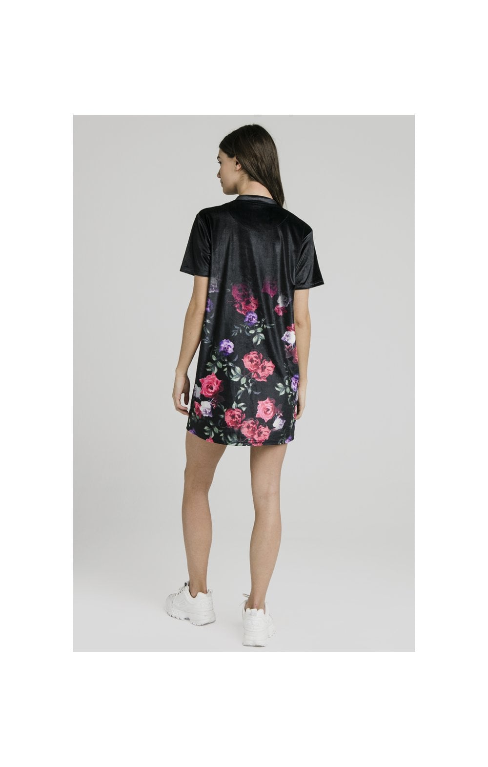 Load image into Gallery viewer, SikSilk Velour Oil Paint Dress - Black &amp; Oil Paint (4)