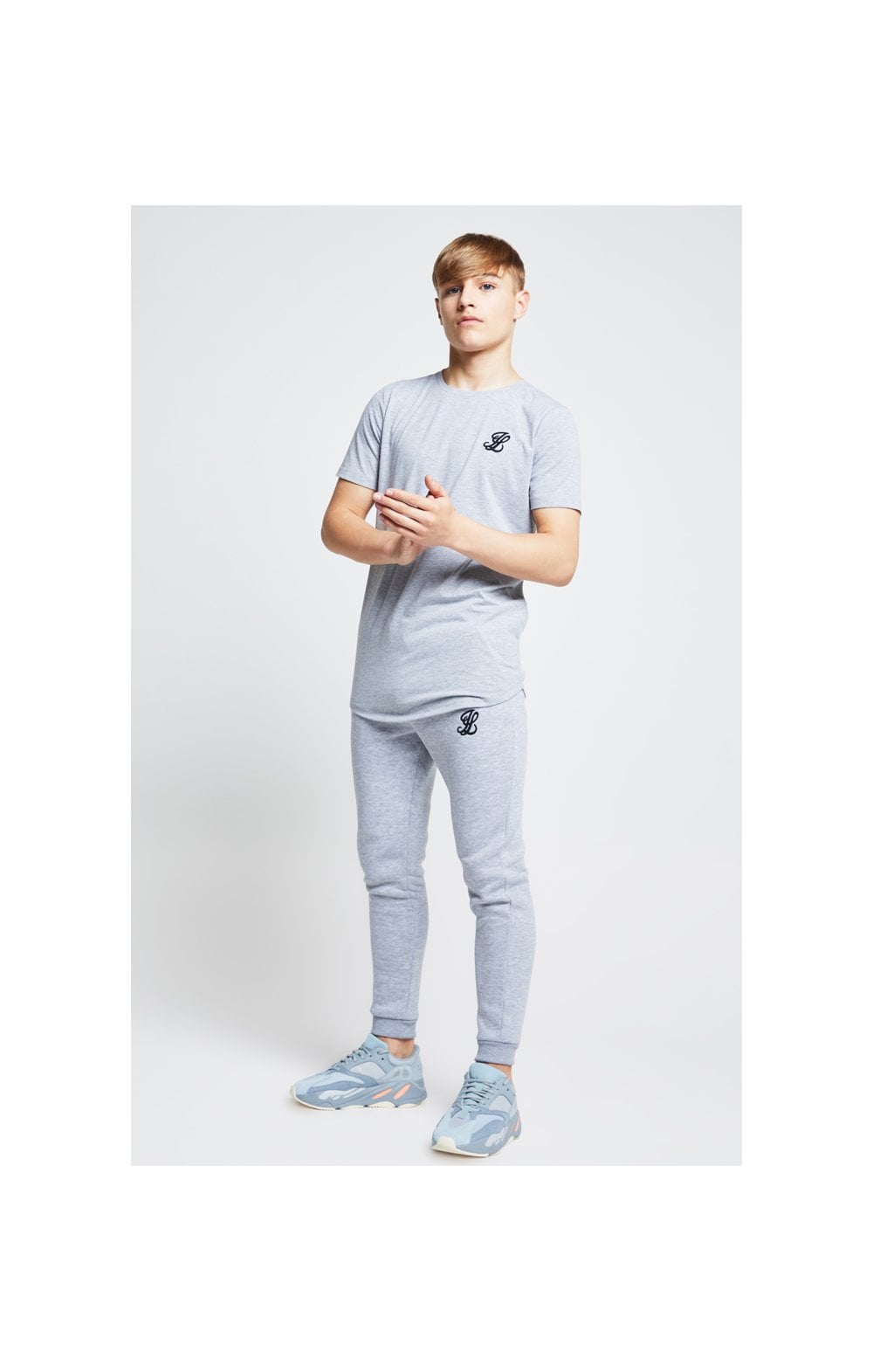 Load image into Gallery viewer, Boys Illusive Grey Marl Essentials Short Sleeve T-Shirt (2)