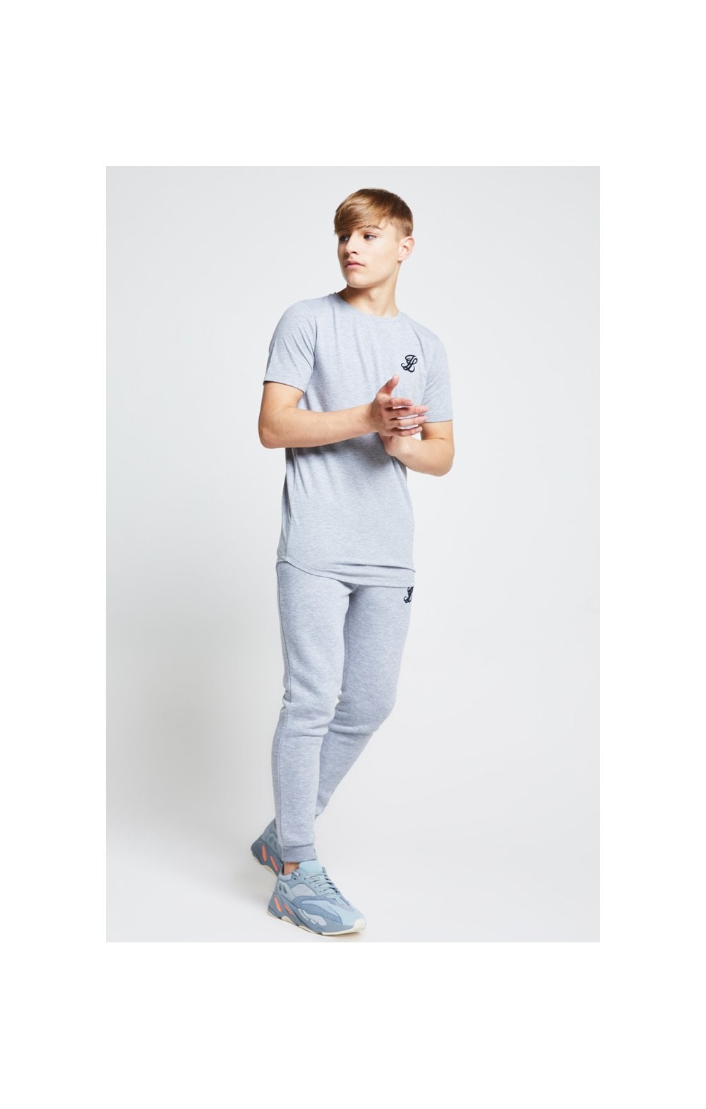 Load image into Gallery viewer, Boys Illusive Grey Marl Essentials Short Sleeve T-Shirt (4)