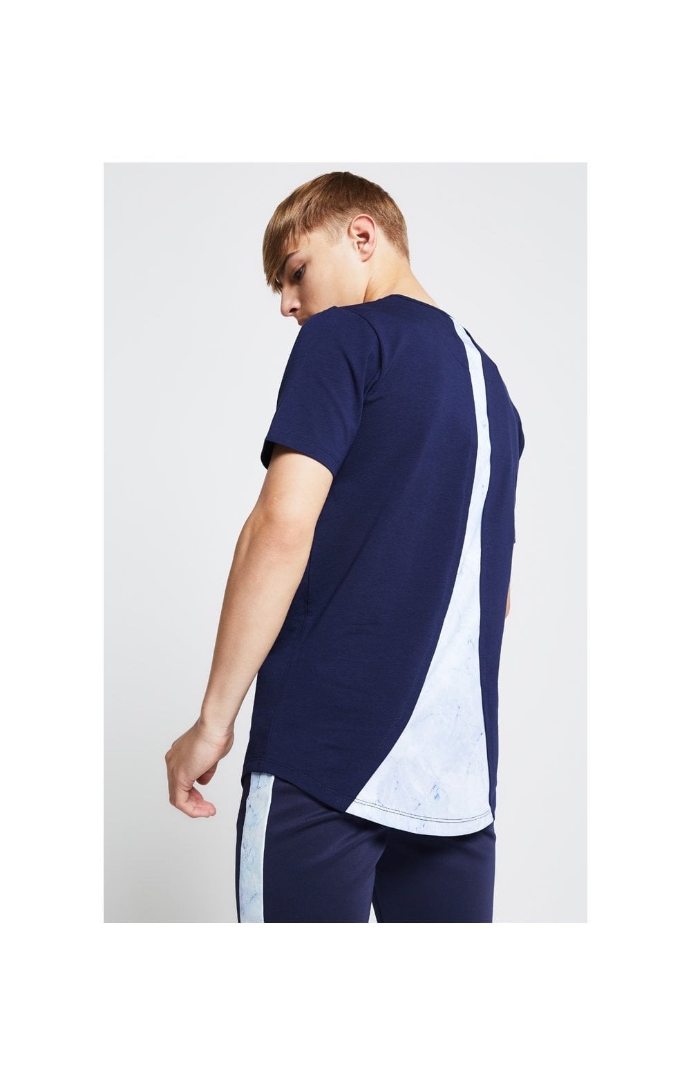 Load image into Gallery viewer, Illusive London Marble Racer Back Tee – Navy &amp; Marble (1)