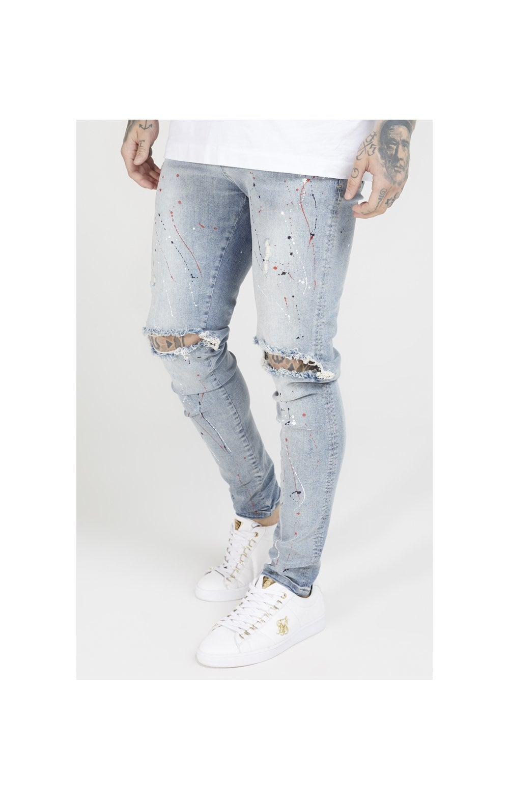 Load image into Gallery viewer, SikSilk Bust Knee Riot Denims - Light Blue