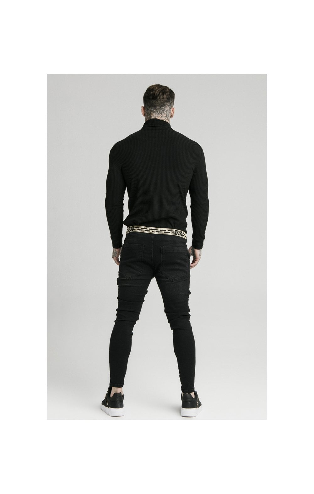 Load image into Gallery viewer, SikSilk L/S Brushed Rib Knit Turtle Neck - Black (3)