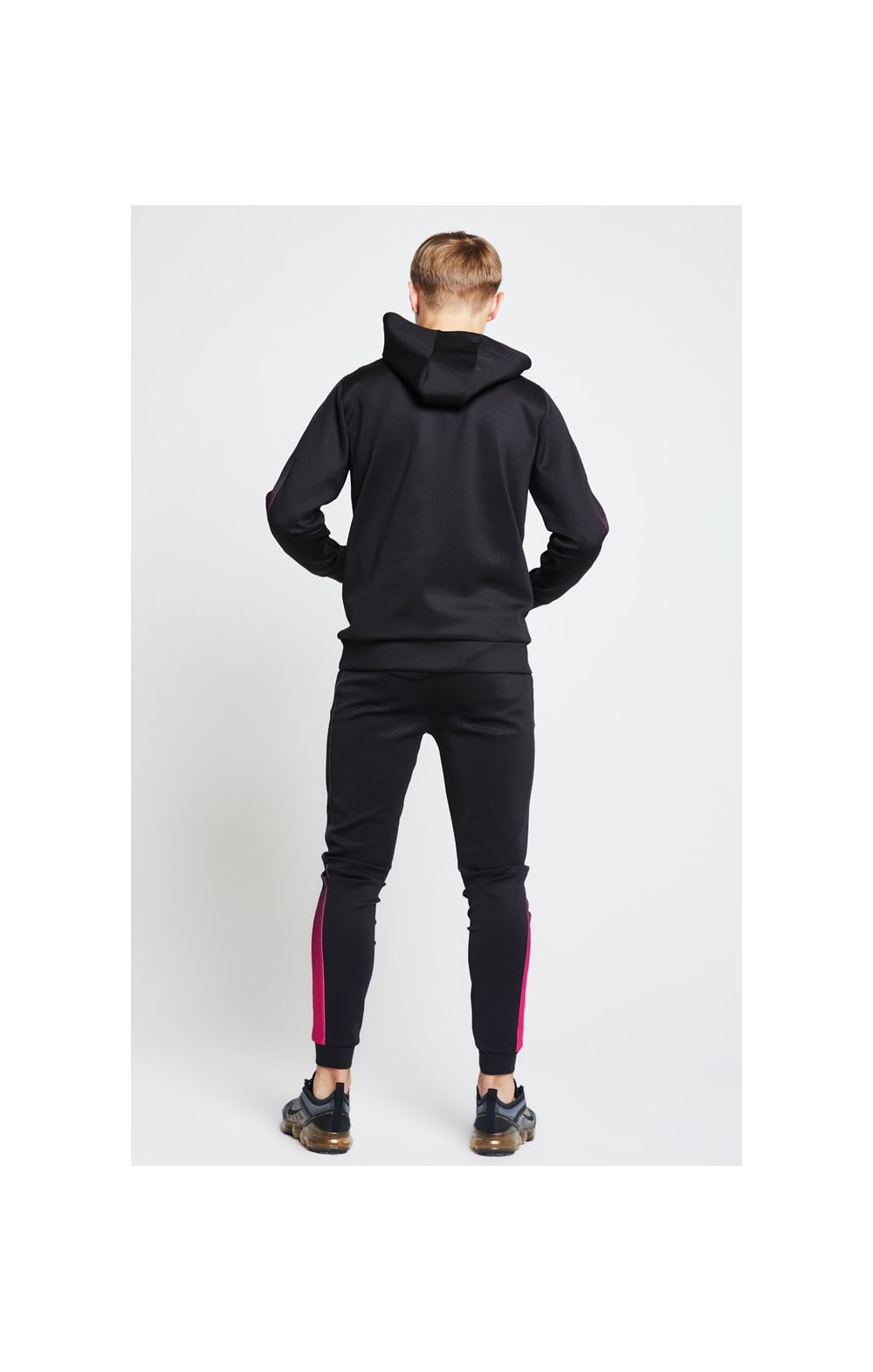 Load image into Gallery viewer, Illusive London Fade Panel Overhead Hoodie - Black &amp; Pink (5)
