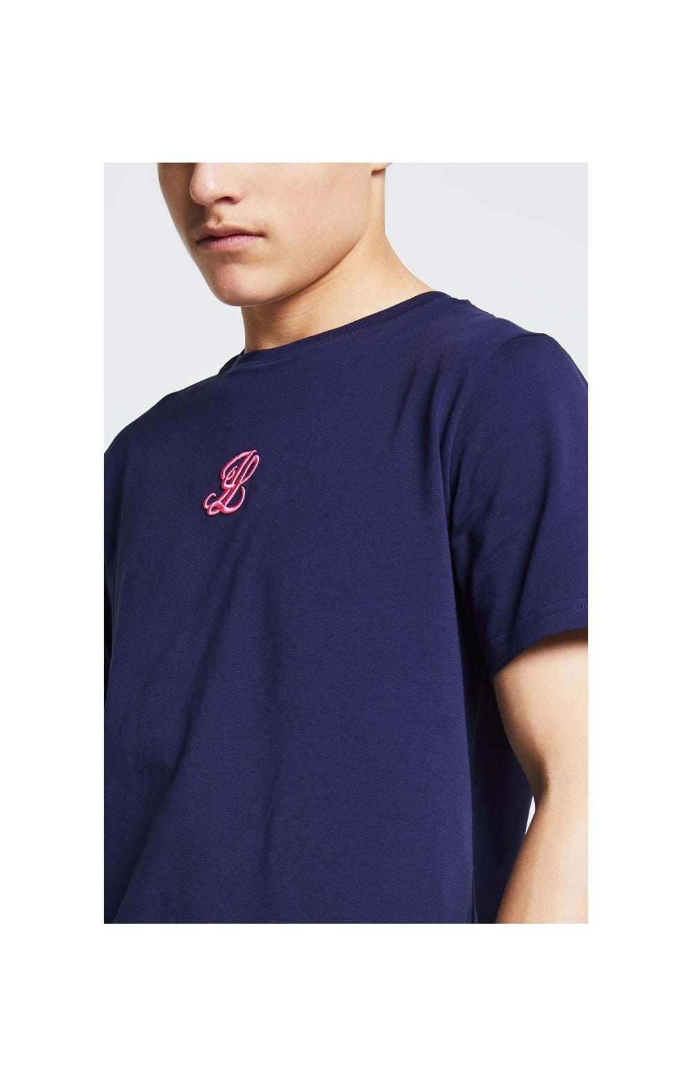 Load image into Gallery viewer, Illusive London Racer Back Tee – Navy &amp; Neon Pink Camo (1)