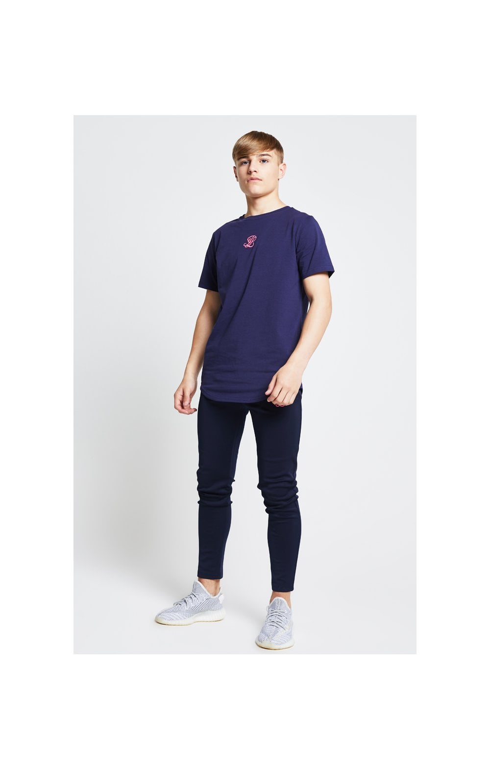 Load image into Gallery viewer, Illusive London Racer Back Tee – Navy &amp; Neon Pink Camo (3)