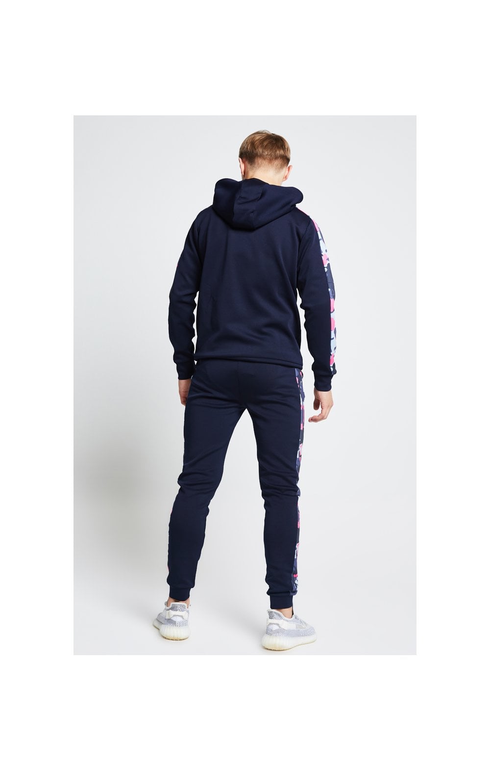 Load image into Gallery viewer, Illusive London Panelled Overhead Hoodie - Navy &amp; Neon Pink Camo (6)