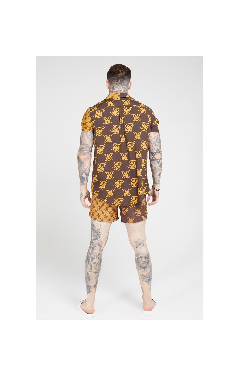 Load image into Gallery viewer, SikSilk S/S Resort Shirt – Tan &amp; Brown (4)