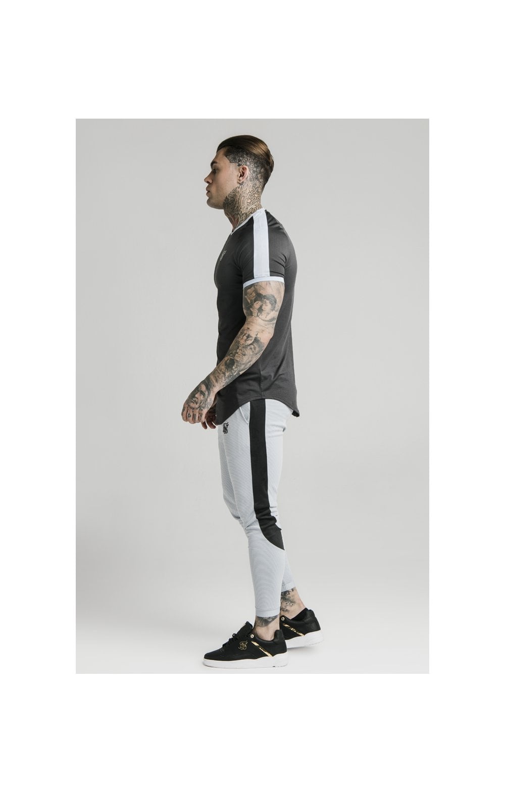 Load image into Gallery viewer, SikSilk S/S Eyelet Tech Tee – Charcoal Grey (2)