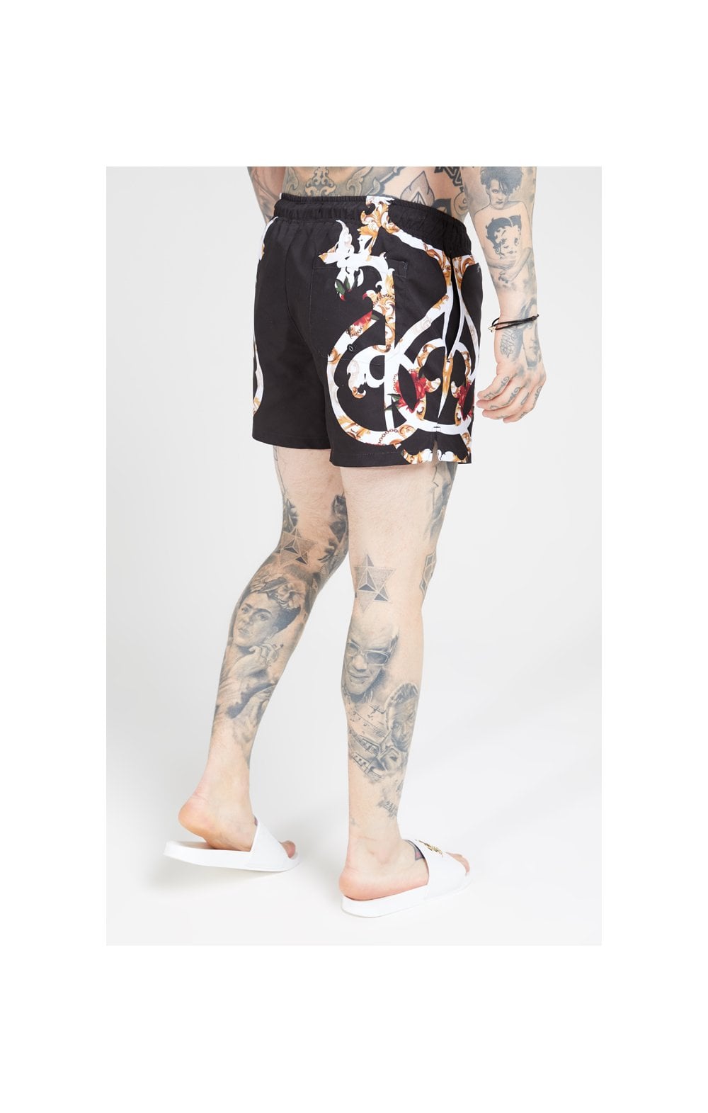 Load image into Gallery viewer, SikSilk Standard Swim Shorts – Floral Scroll (2)