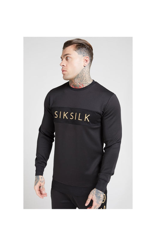 SikSilk Crew Sweat – Black & Gold