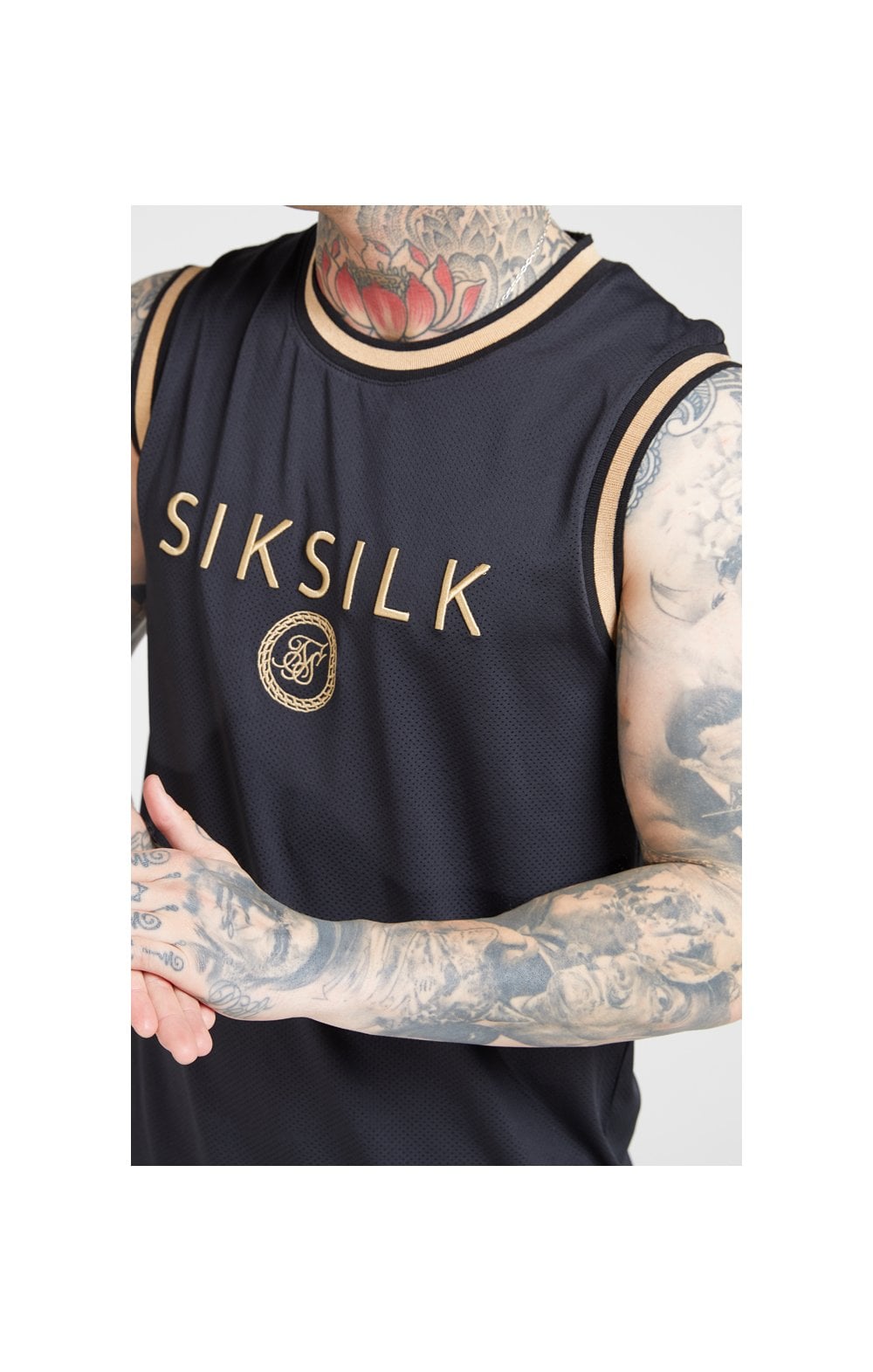 Load image into Gallery viewer, SikSilk BasketBall Vest - Black &amp; Gold (1)