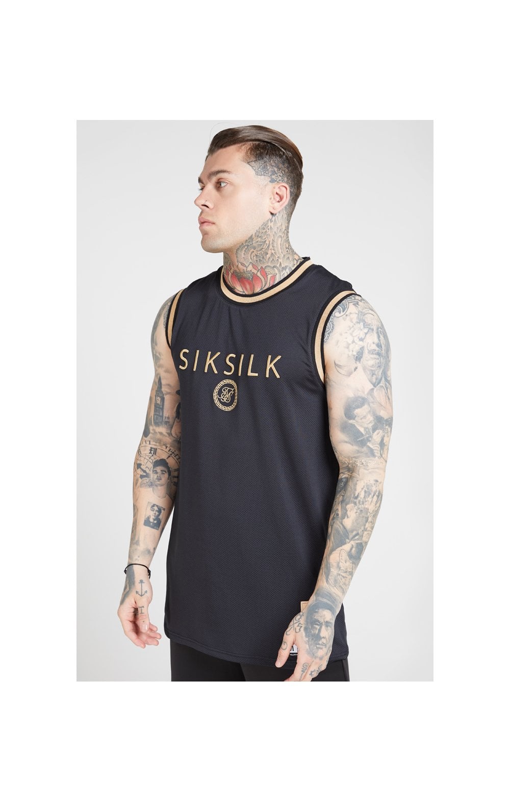 Load image into Gallery viewer, SikSilk BasketBall Vest - Black &amp; Gold