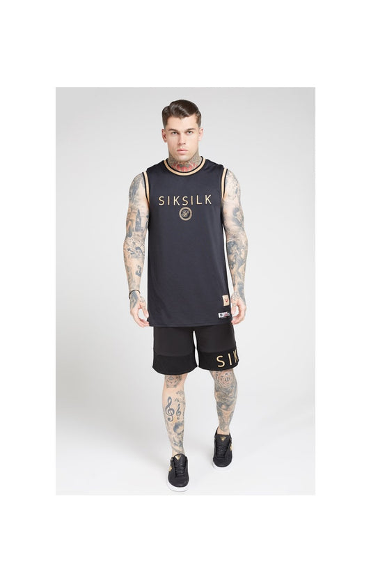 SikSilk BasketBall Vest - Black & Gold