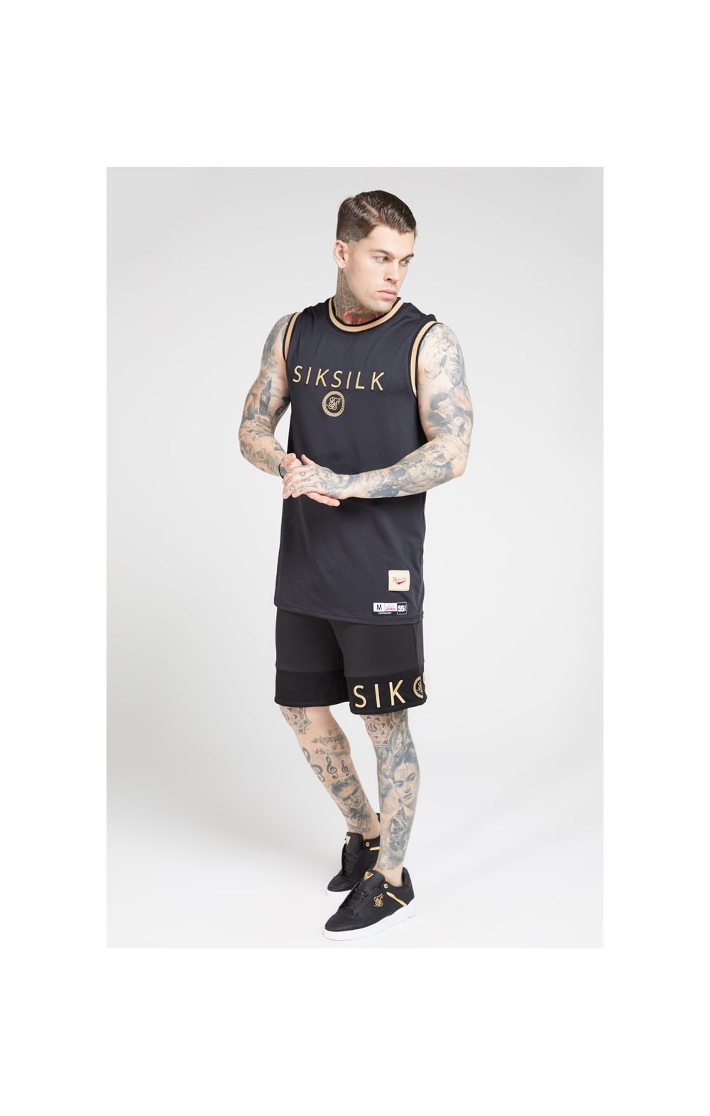 Load image into Gallery viewer, SikSilk BasketBall Vest - Black &amp; Gold (3)
