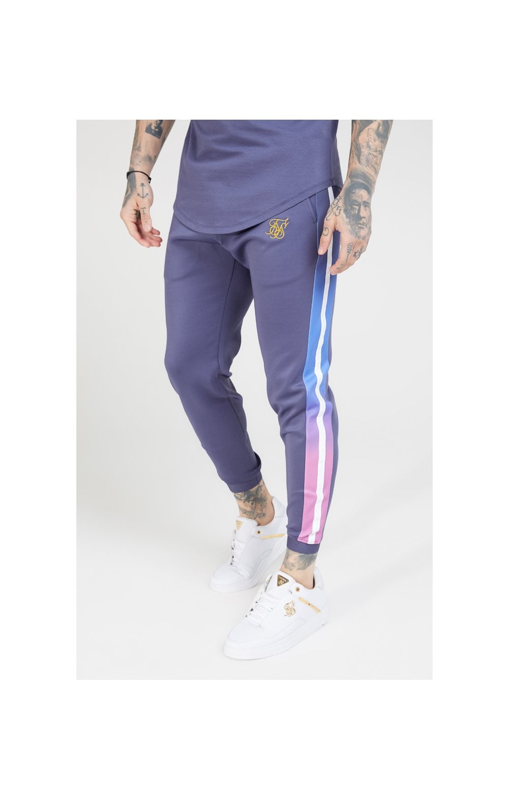 Load image into Gallery viewer, SikSilk Fitted Fade Cuffed Pants – Tri-Neon Fade