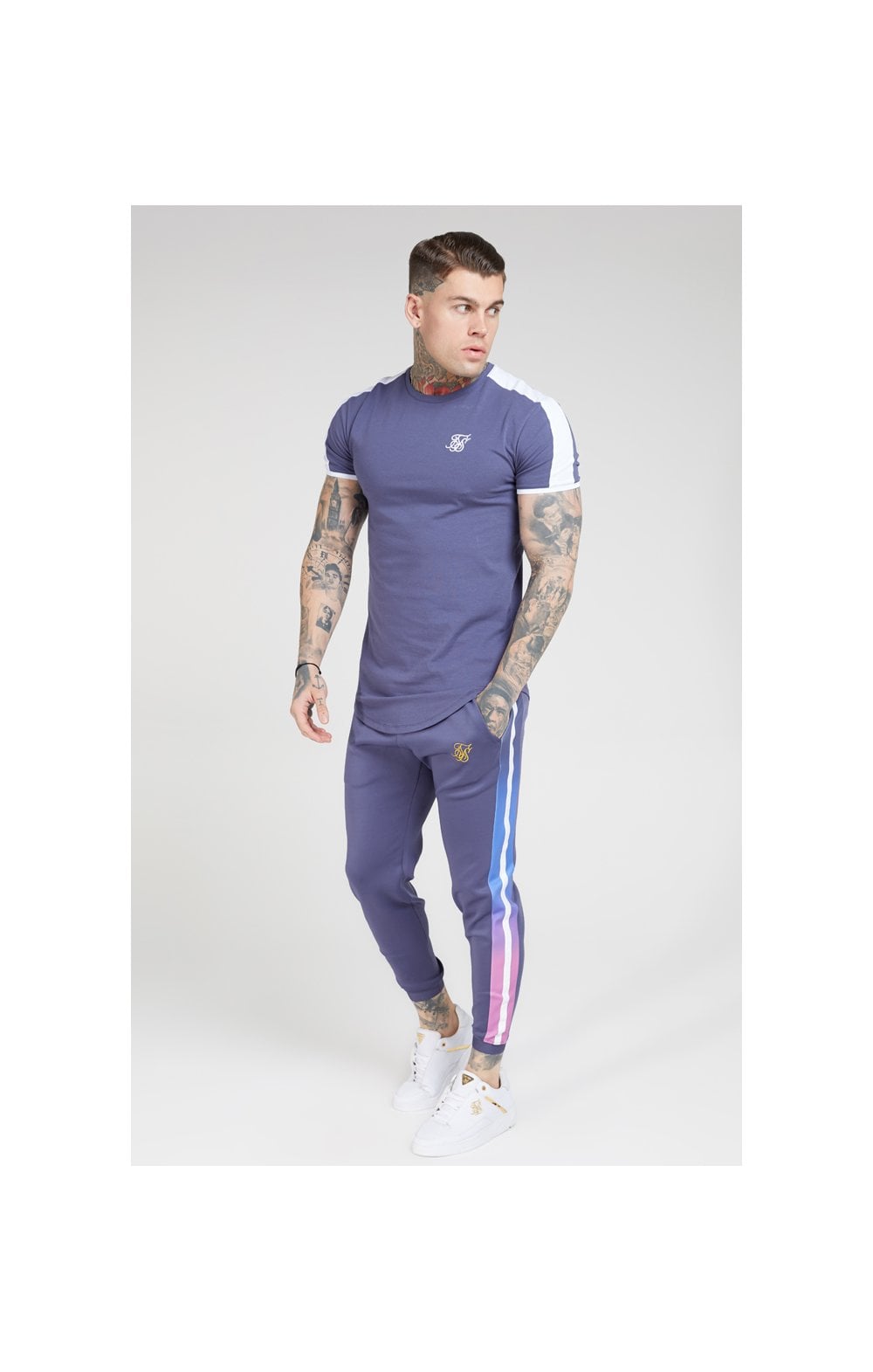 Load image into Gallery viewer, SikSilk Fitted Fade Cuffed Pants – Tri-Neon Fade (3)