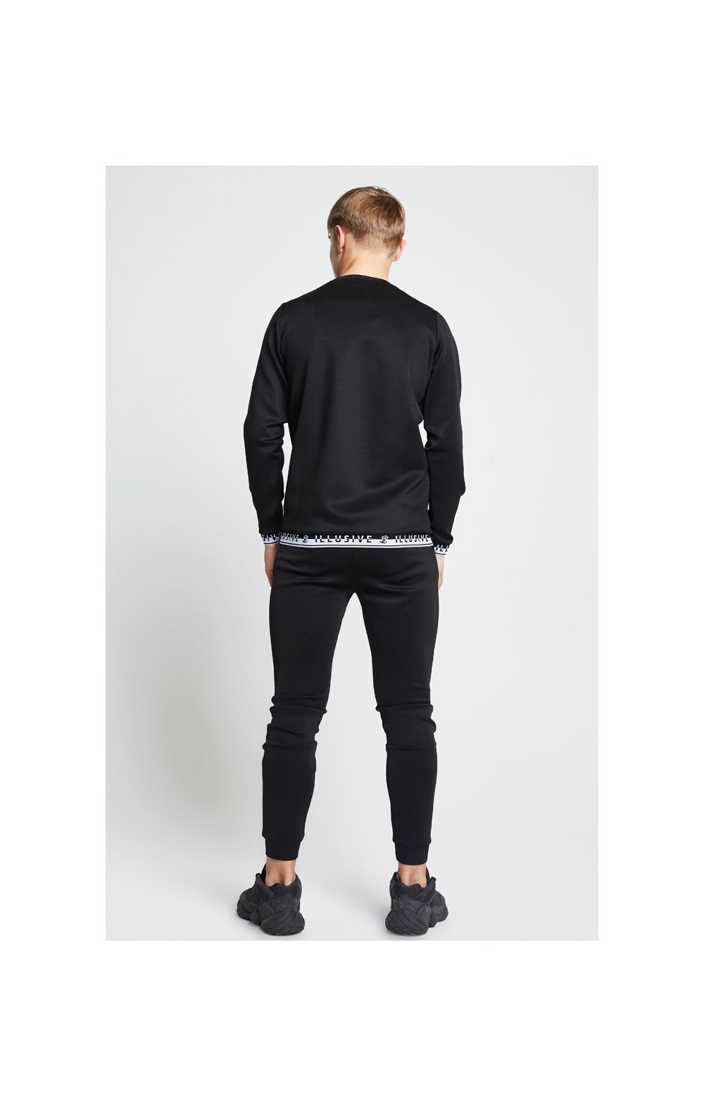 Load image into Gallery viewer, Illusive London Taped Crew Sweater - Black (4)