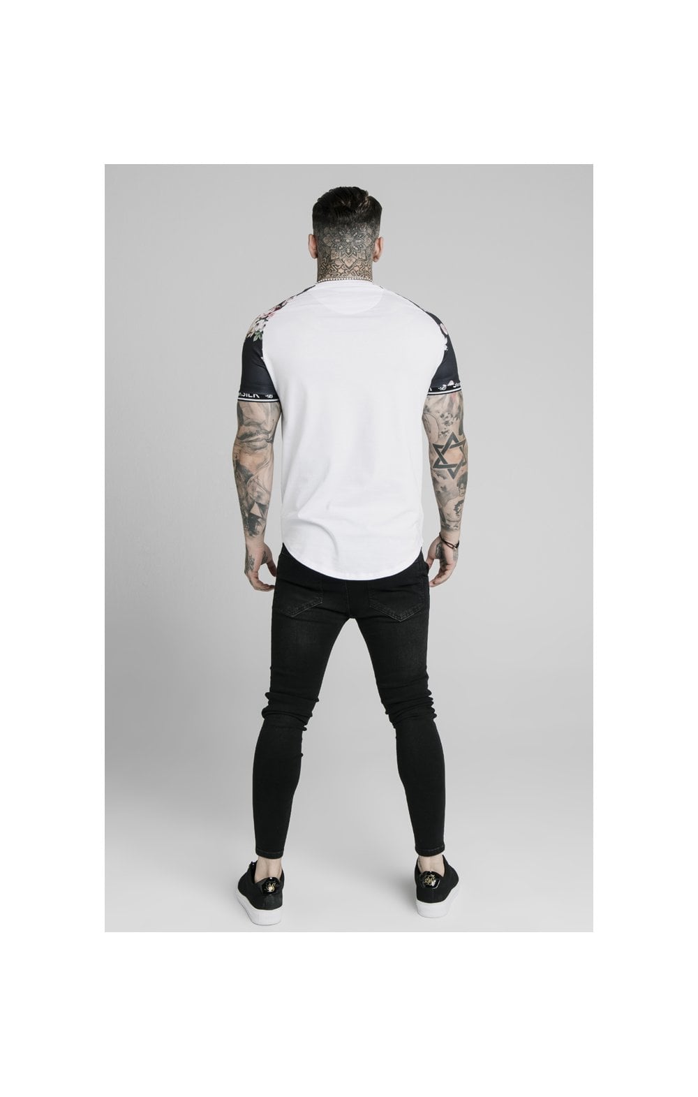 Load image into Gallery viewer, SikSilk S/S Prestige Floral Inset Tech Tee - White (4)