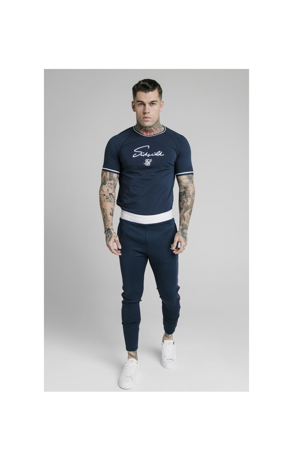 Load image into Gallery viewer, SikSilk Athlete Prestige Fade Track Pants - Navy (4)