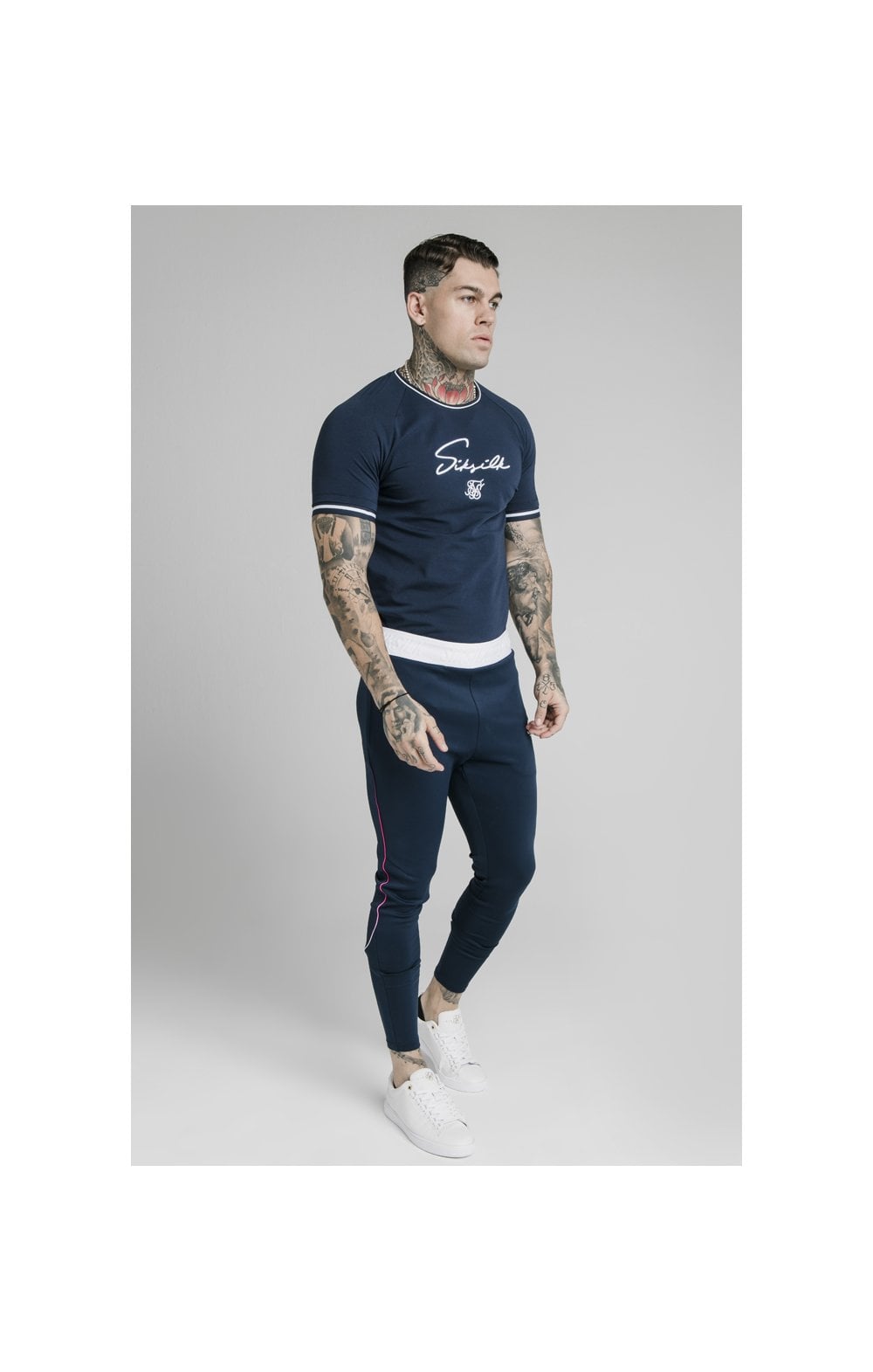 Load image into Gallery viewer, SikSilk Athlete Prestige Fade Track Pants - Navy (5)