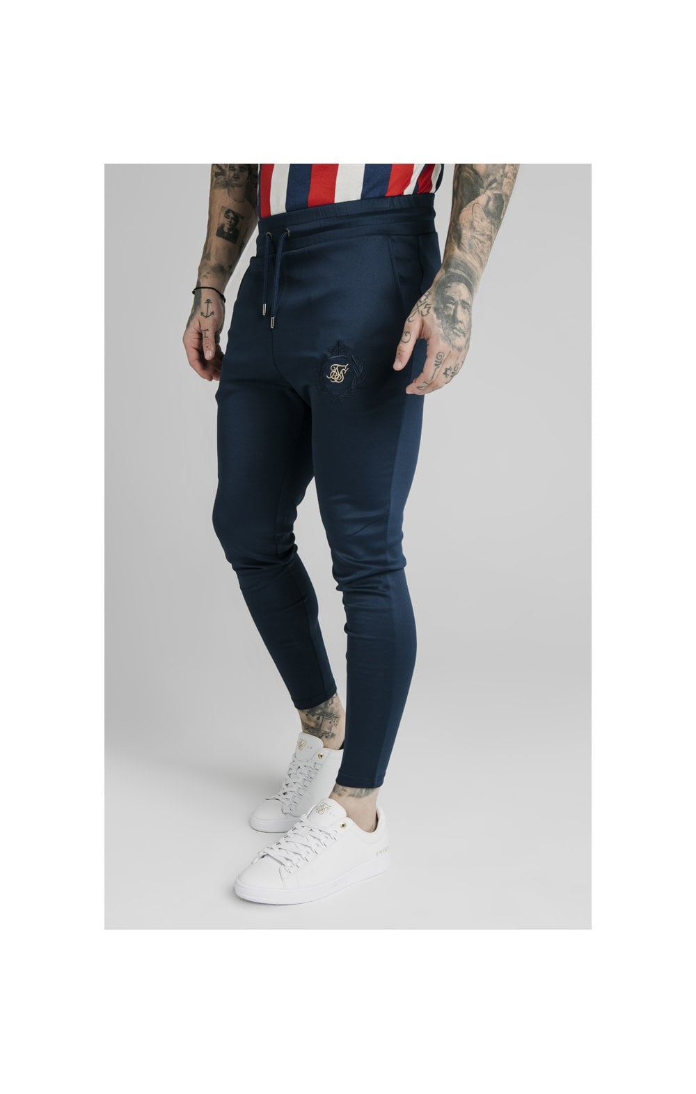 Load image into Gallery viewer, SikSilk Athlete Track Pants - Navy (1)