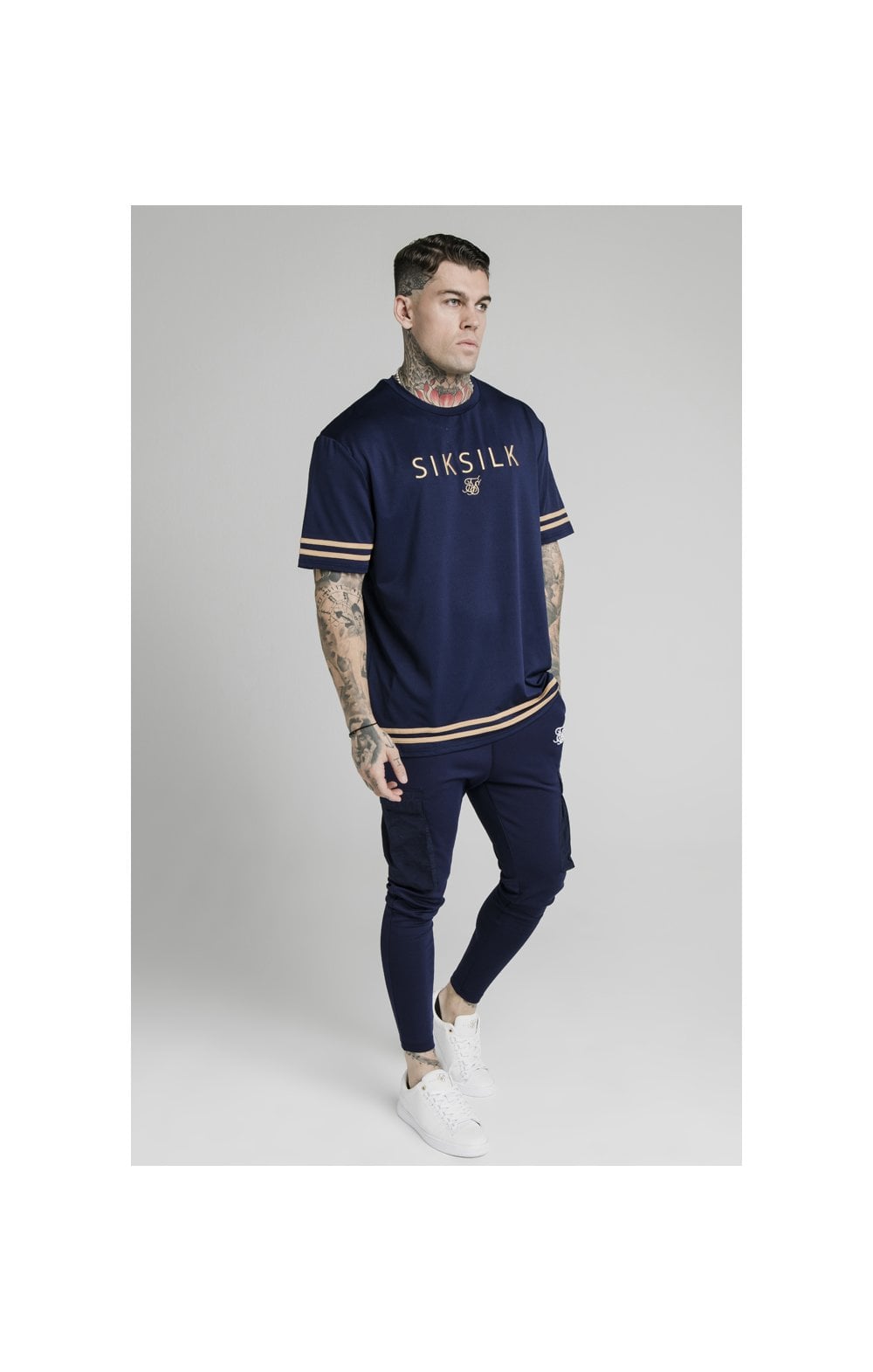 Load image into Gallery viewer, SikSilk S/S Essential Tee - Navy Eclipse (3)