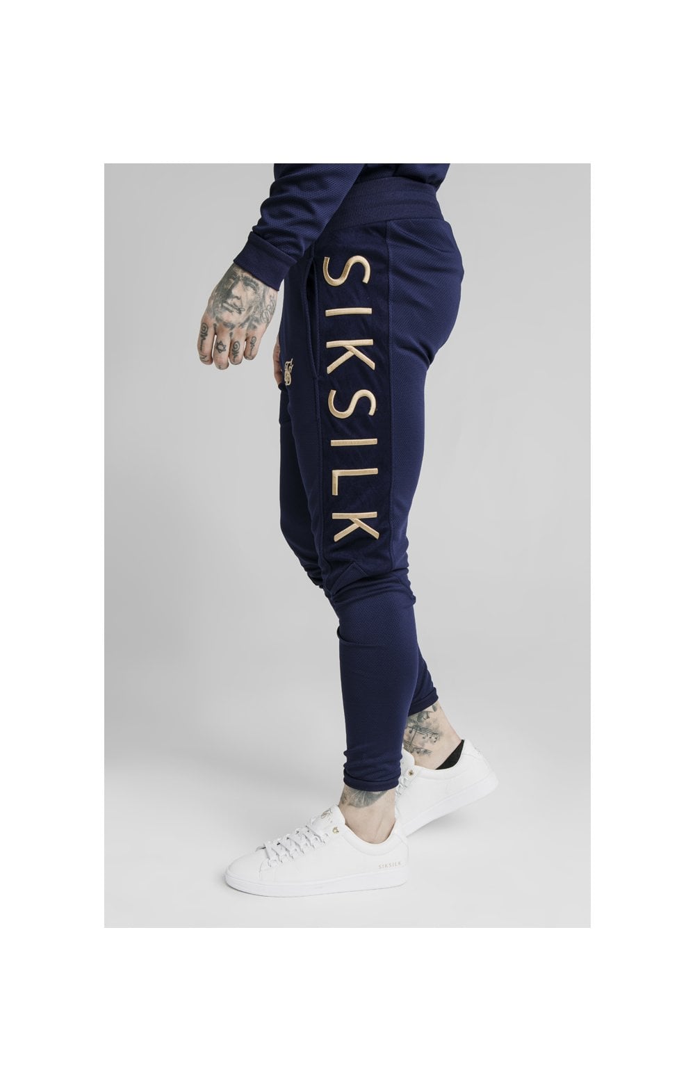 Load image into Gallery viewer, SikSilk Fitted Panel Cuff Pants - Navy Eclipse (1)