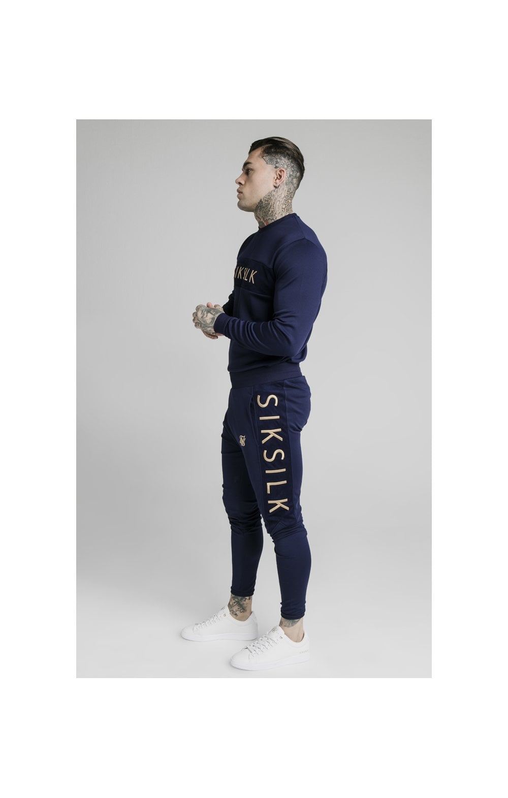 Load image into Gallery viewer, SikSilk Fitted Panel Cuff Pants - Navy Eclipse (5)