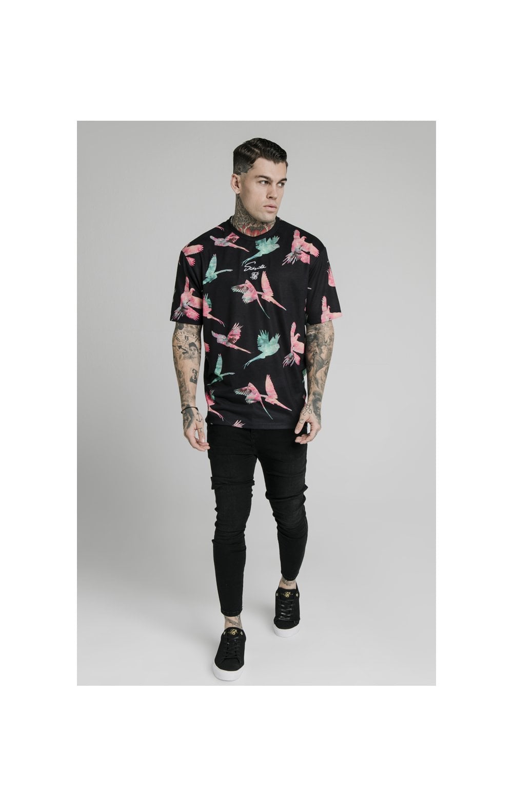 Load image into Gallery viewer, SikSilk S/S Essential Tee - Black,Teal &amp; Pink (1)