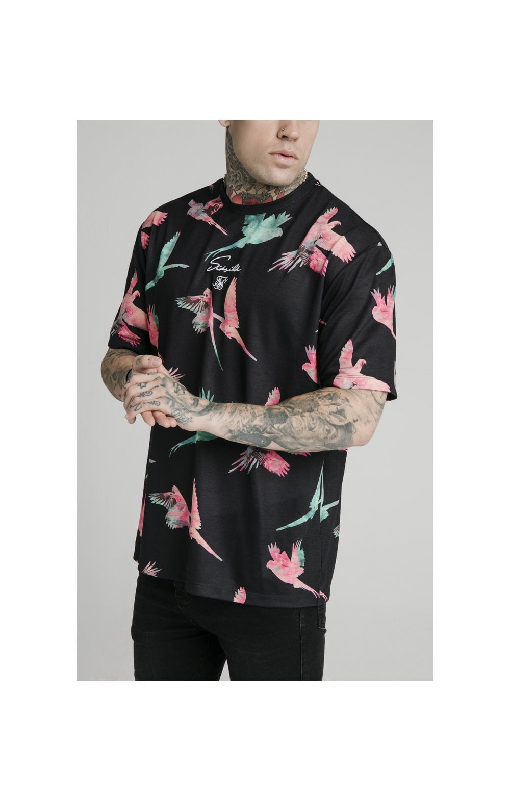 Load image into Gallery viewer, SikSilk S/S Essential Tee - Black,Teal &amp; Pink