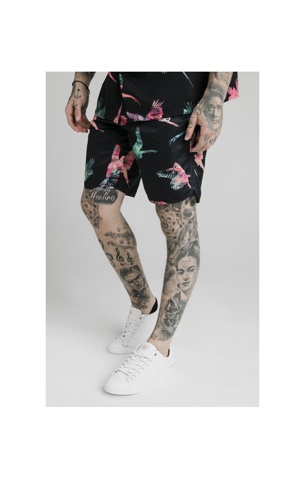 Load image into Gallery viewer, SikSilk Board Shorts - Black,Teal &amp; Pink