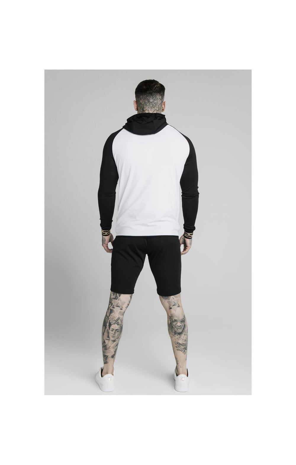 Load image into Gallery viewer, SikSilk Contrast Scope Zip Through Hoodie - Black &amp; White (5)