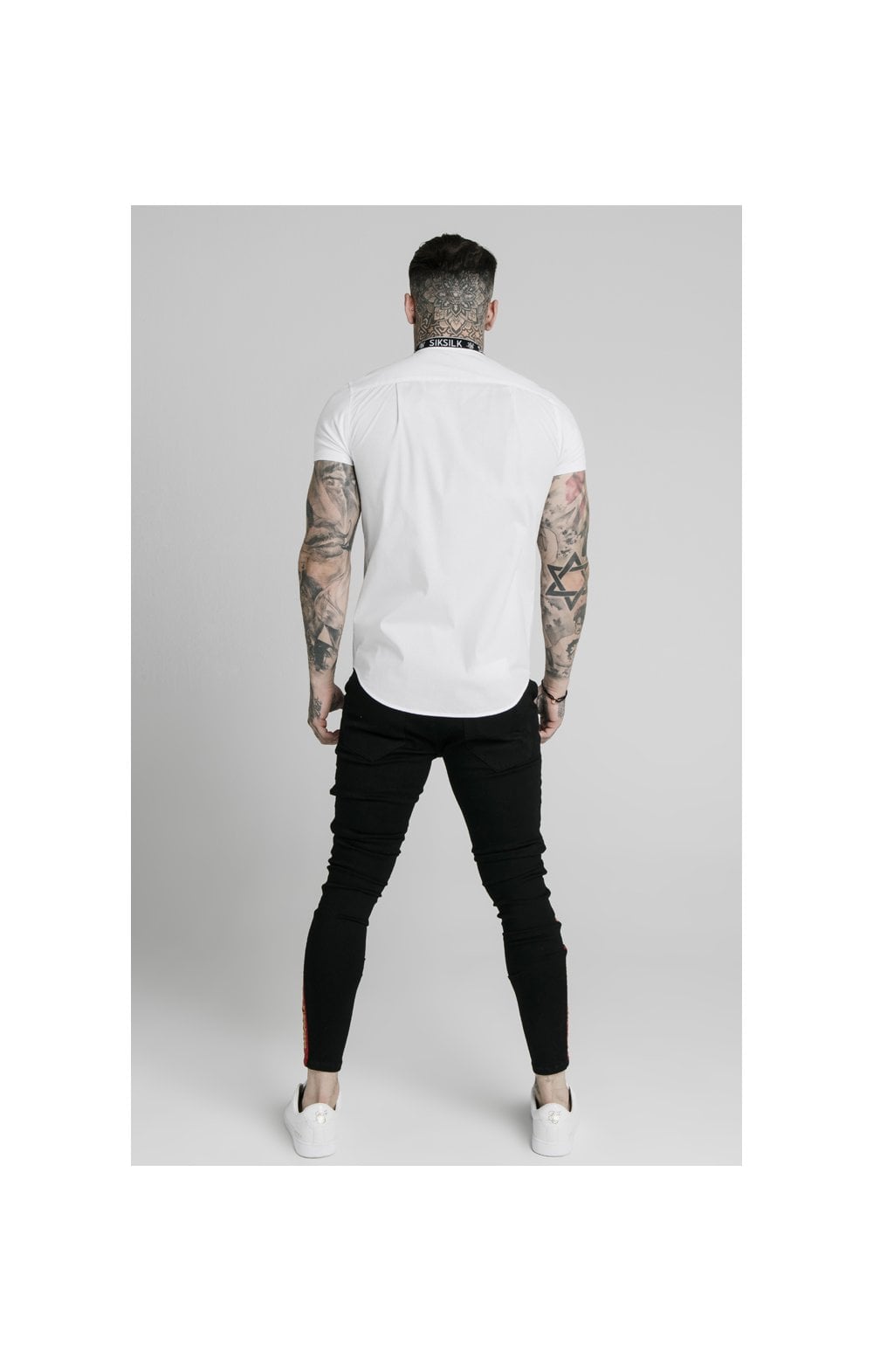 Load image into Gallery viewer, SikSilk S/S Tape Collar Shirt - White (4)