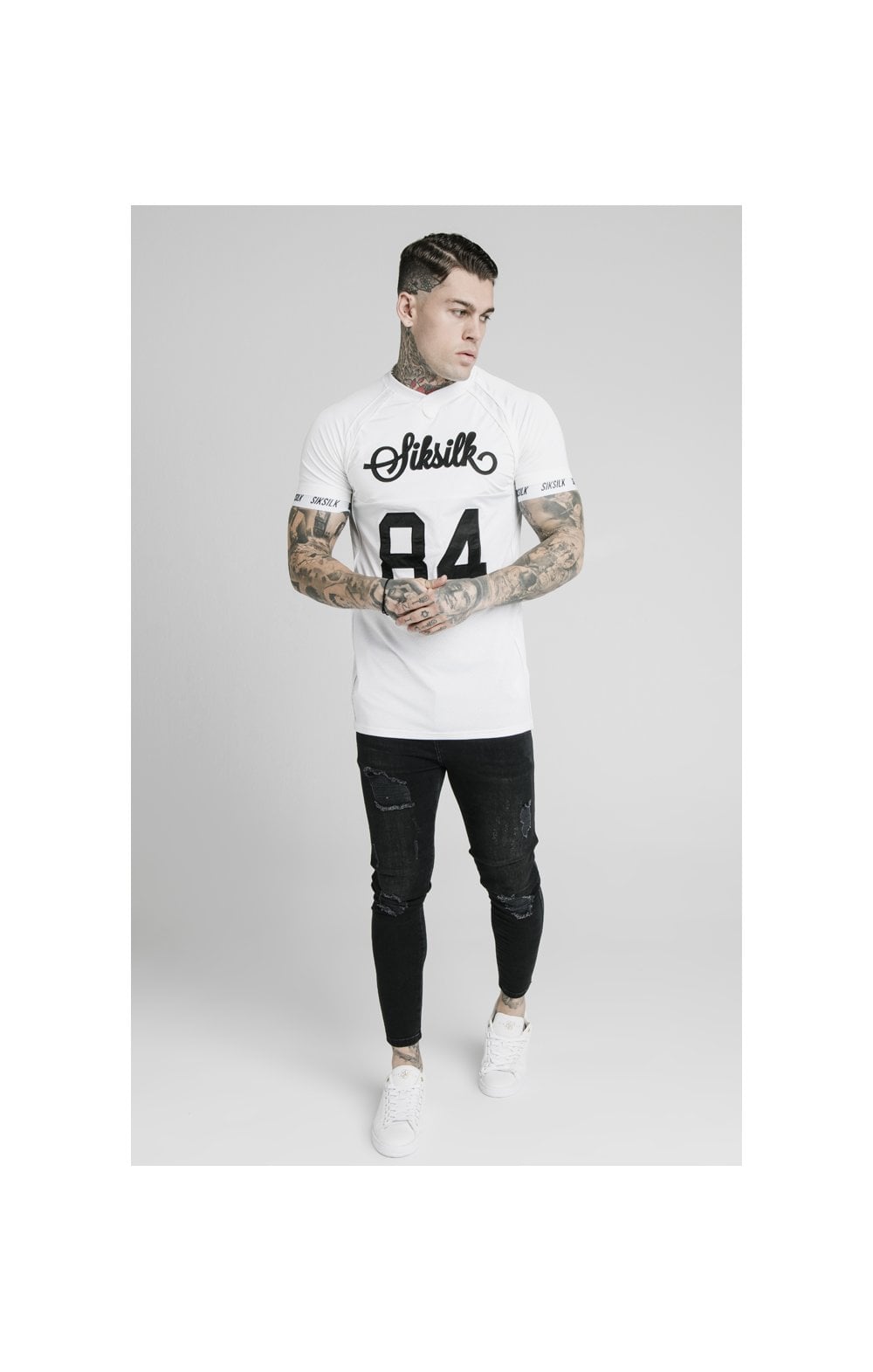 Load image into Gallery viewer, SikSilk Stretch Tee - White (2)