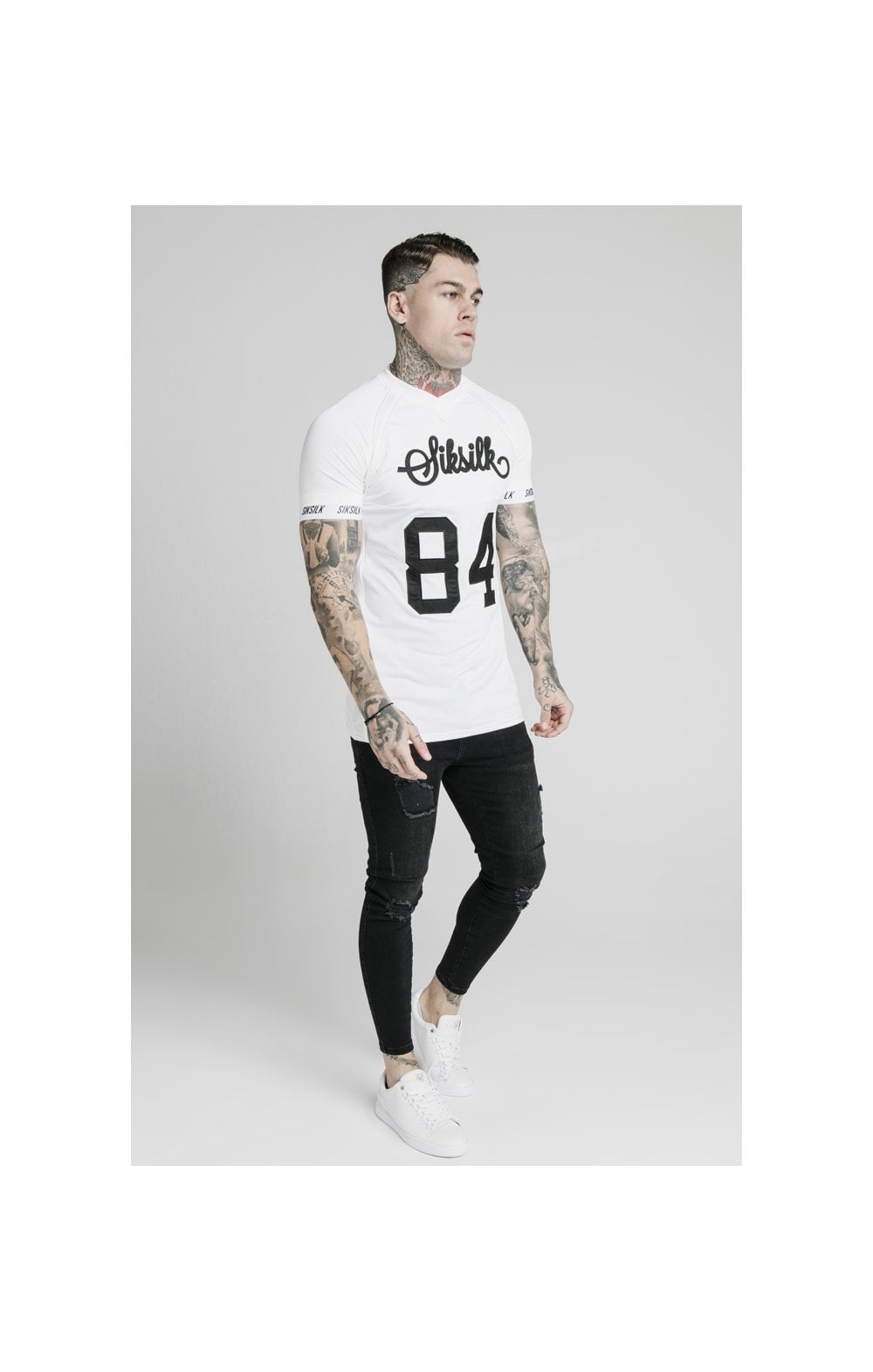 Load image into Gallery viewer, SikSilk Stretch Tee - White (3)