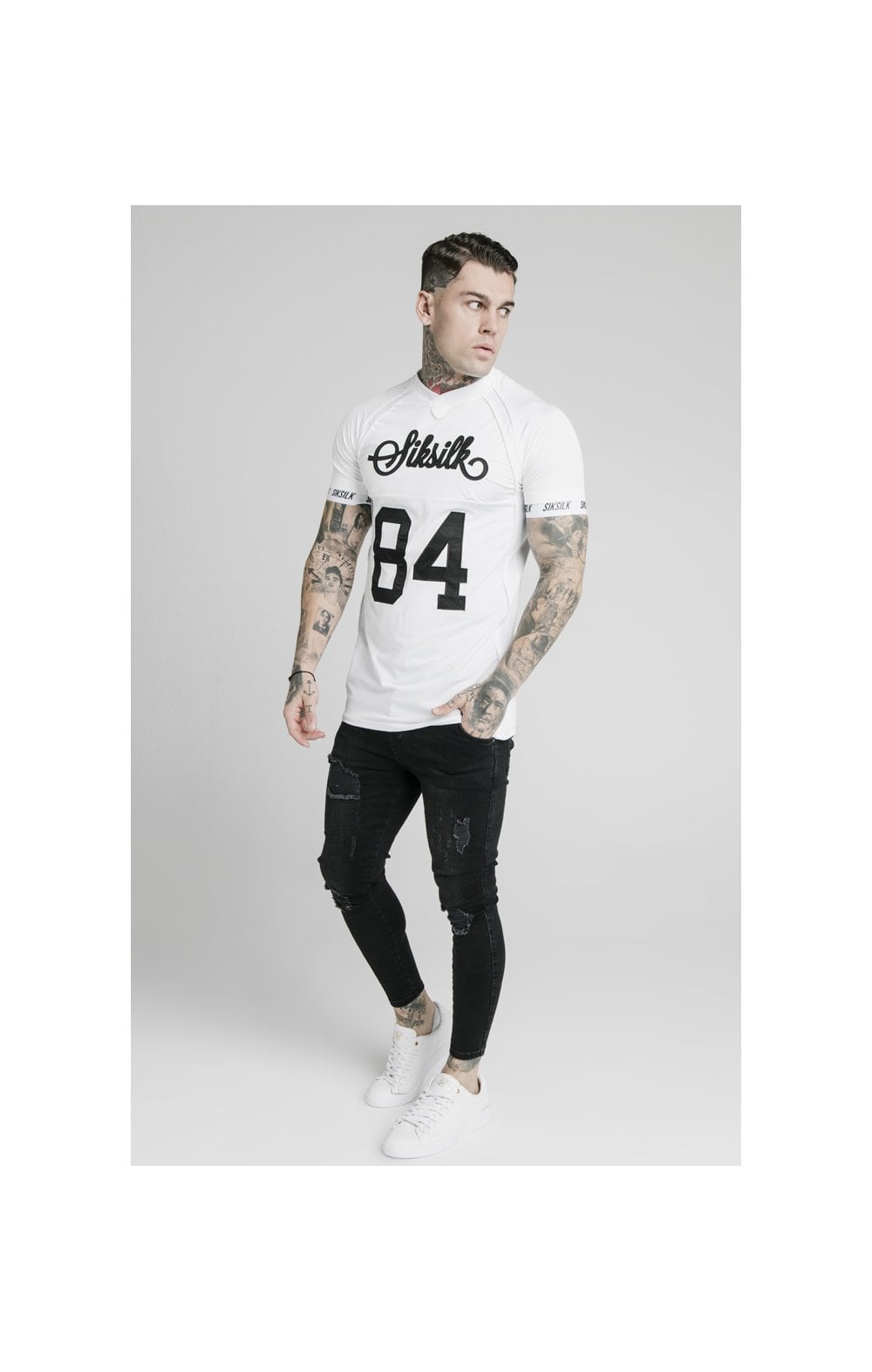 Load image into Gallery viewer, SikSilk Stretch Tee - White (4)