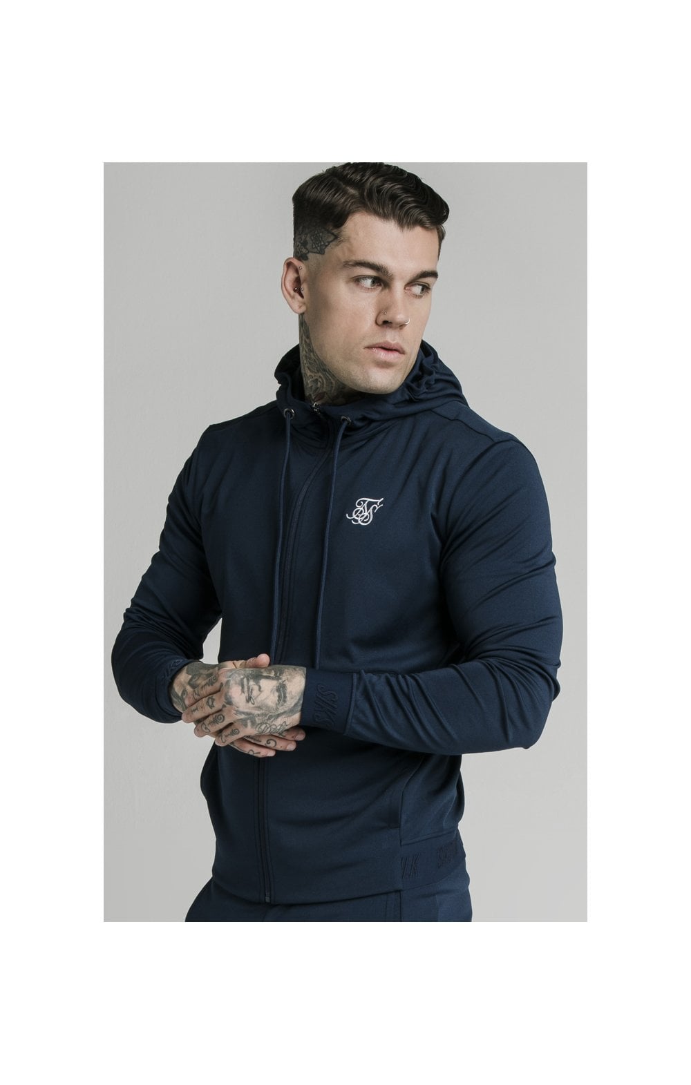 Load image into Gallery viewer, Navy Agility Zip Through Hoodie