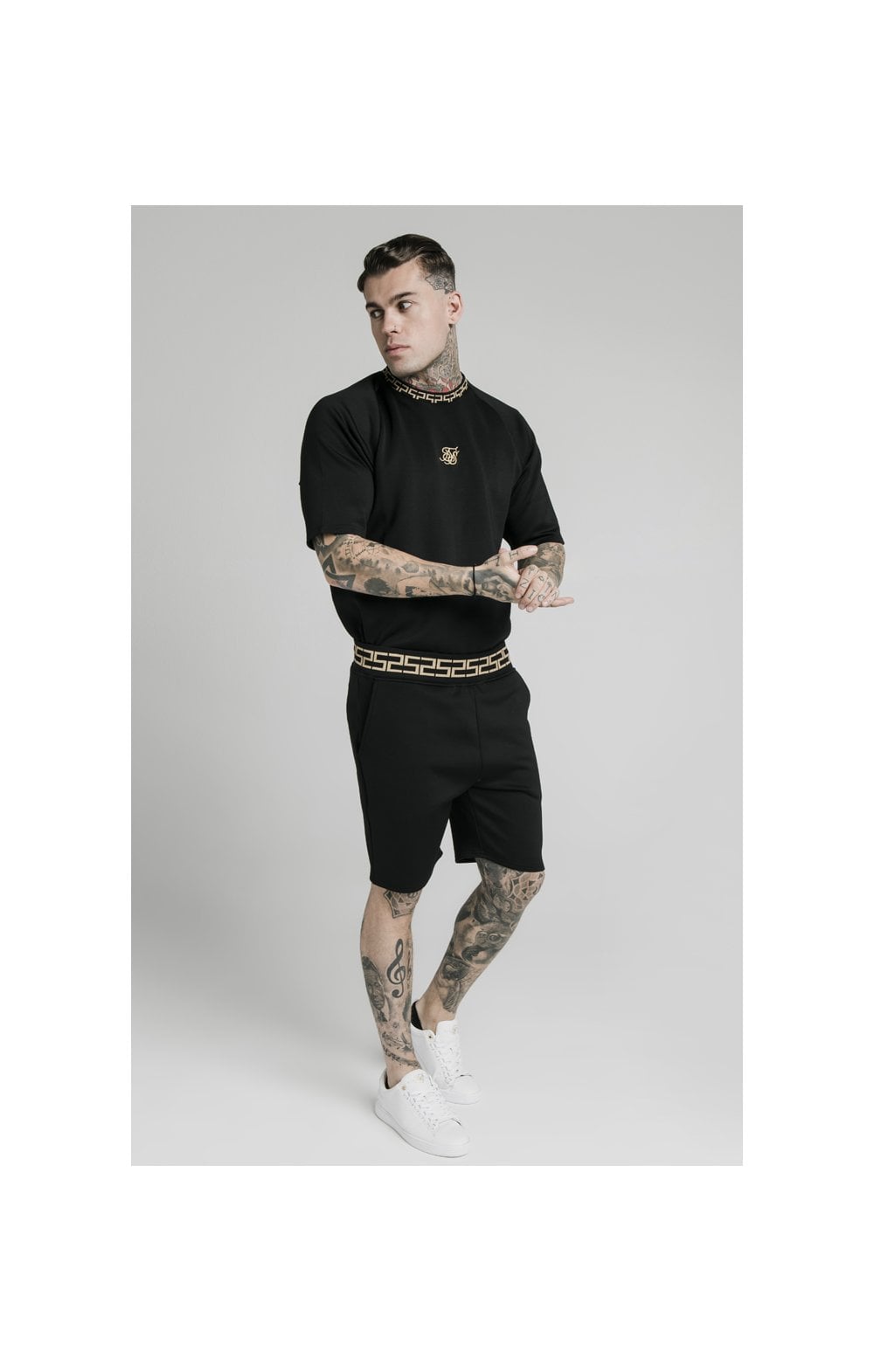 Load image into Gallery viewer, SikSilk Chain Rib Relaxed Shorts - Black (2)