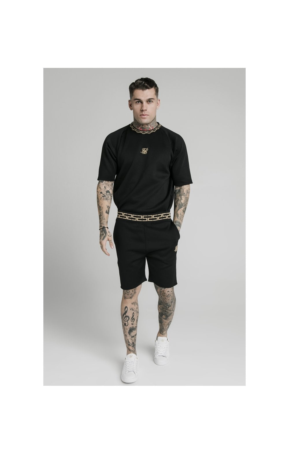 Load image into Gallery viewer, SikSilk Chain Rib Relaxed Shorts - Black (1)