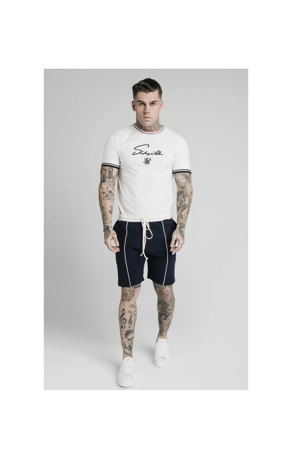 Load image into Gallery viewer, SikSilk Signature Piped Tech Tee - Off White