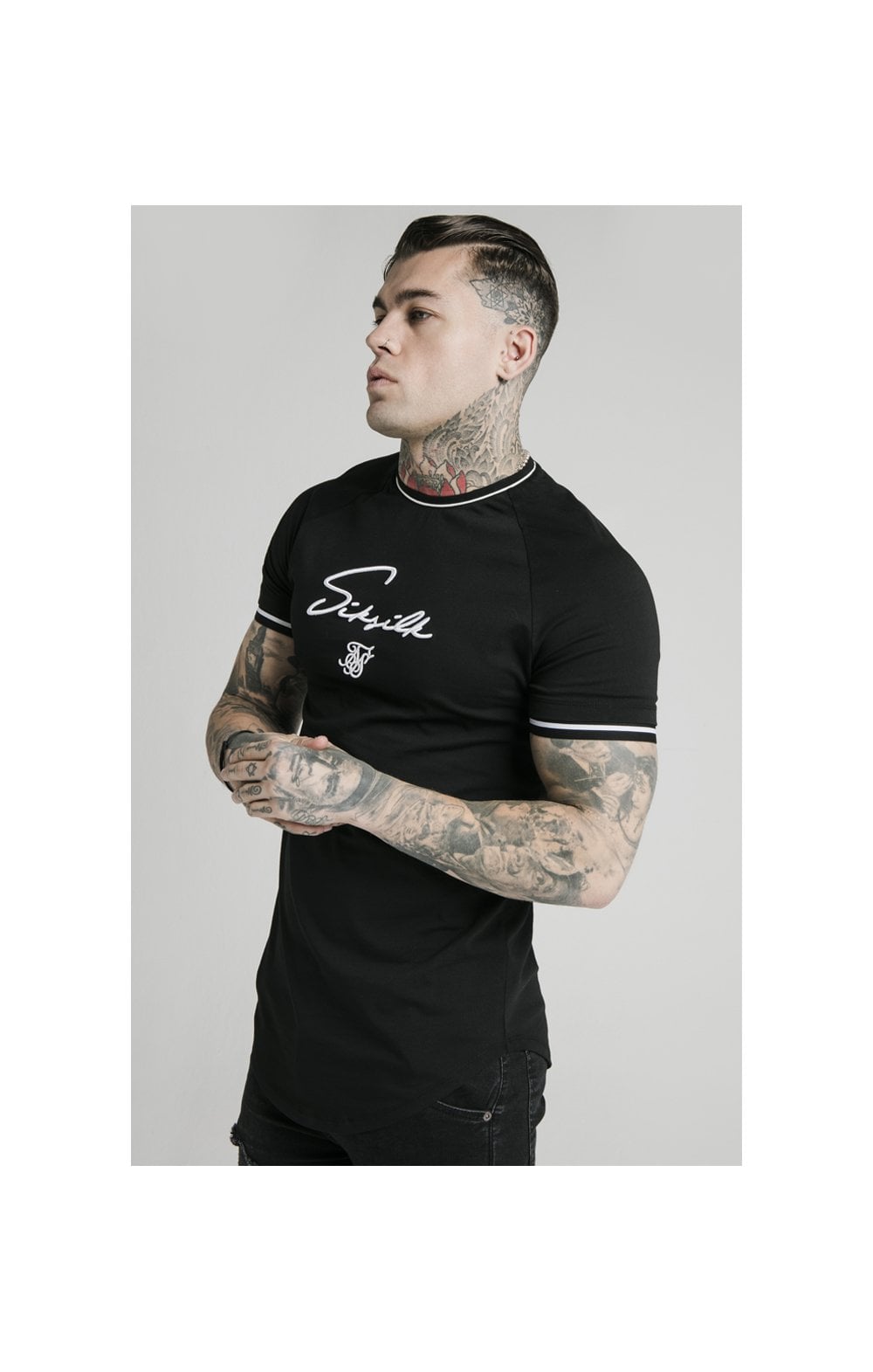 Load image into Gallery viewer, SikSilk Signature Piped Tech Tee - Black