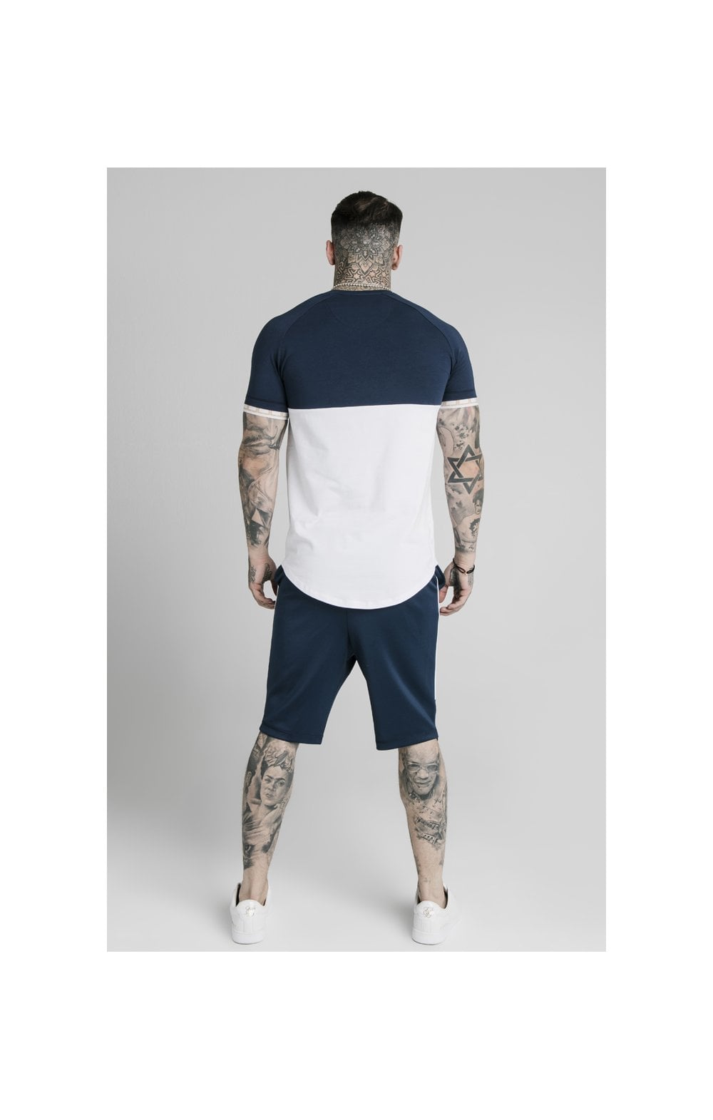 Load image into Gallery viewer, SikSilk S/S Cut &amp; Sew Tech Tee - Navy &amp; White (4)