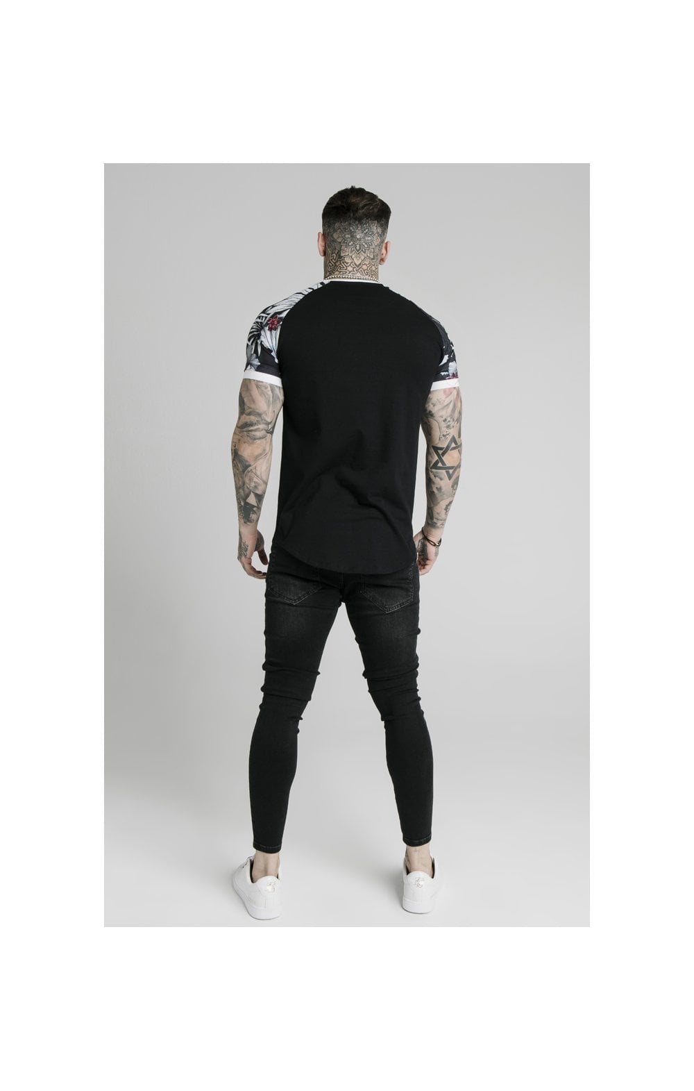 Load image into Gallery viewer, SikSilk S/S Floral Raglan Tech Tee - Black (4)